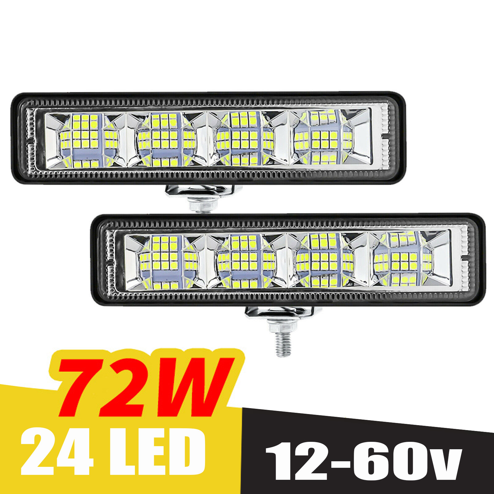 72W 12V 36V Flush Mount Offroad LED Work Light Pods 4x4 4WD ATV Truck LED Lamp For Auto Car SUV Tractor Off-road 24LED - Click Image to Close